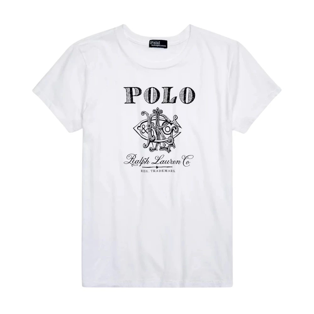 Ralph Lauren Wit Katoenen T-shirt met Logo White Dames