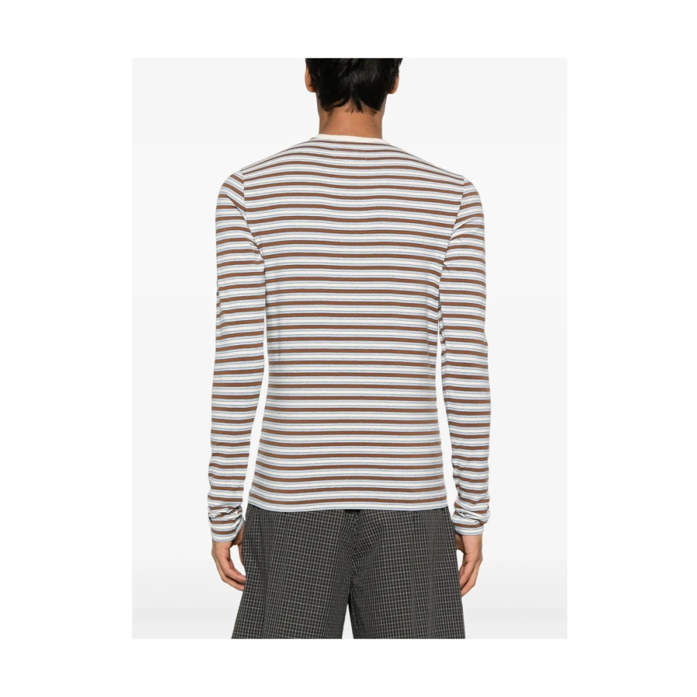 ERL Bruine Logo Patch Crew Neck T-shirt Brown Heren