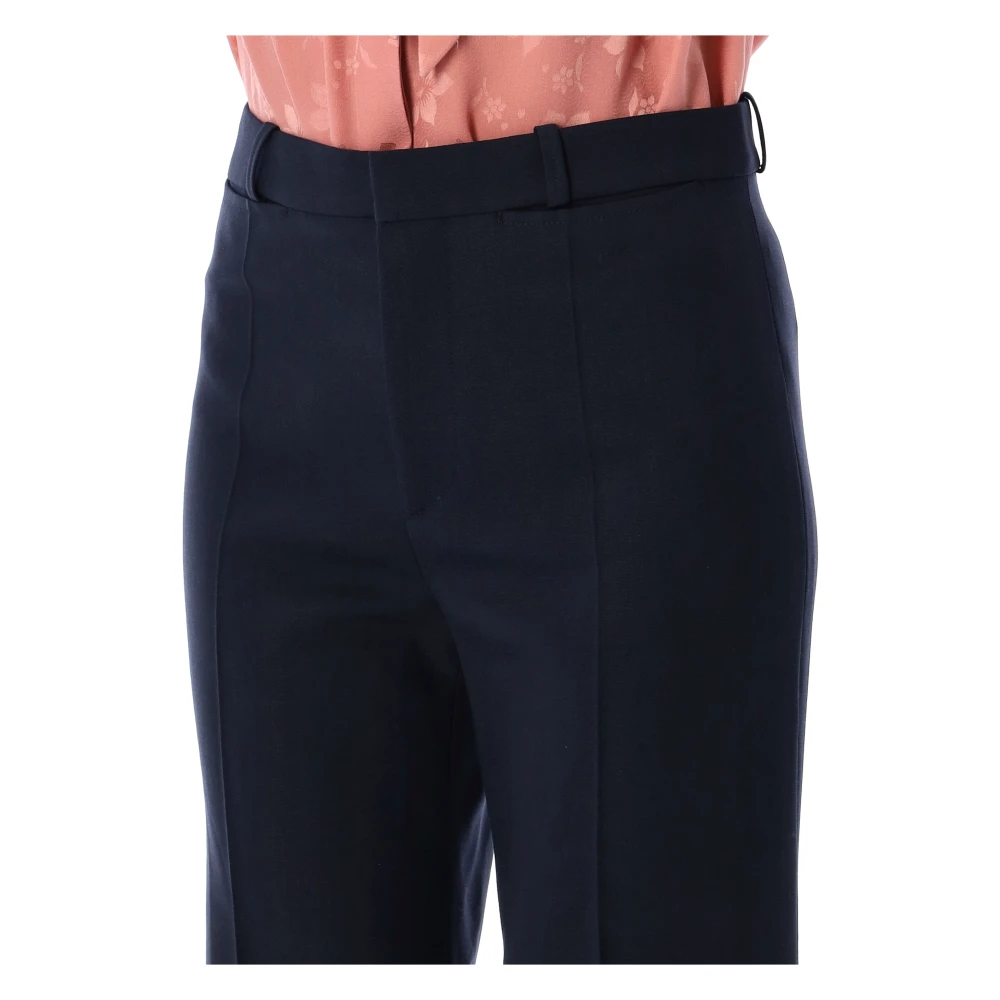 Chloé Wijde Eclipse Blue Wollen Broek Blue Dames