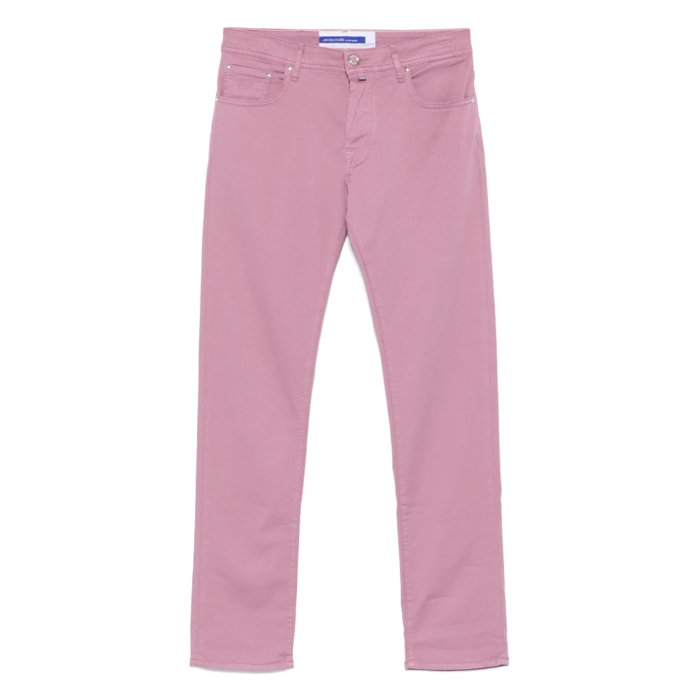 Jacob Cohën Handgemaakte katoen lyocell broek Model Bard Pink Heren