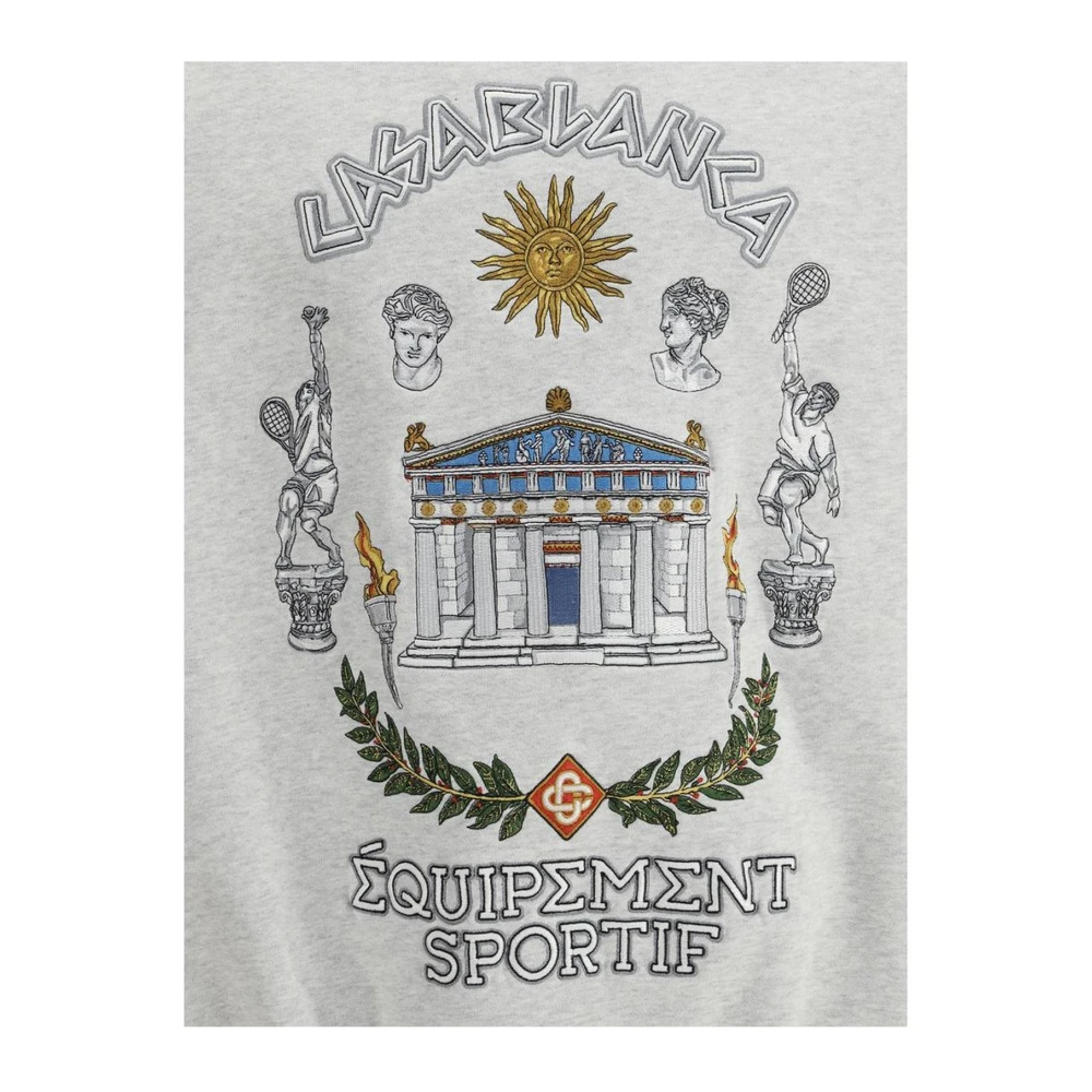 Casablanca Geborduurde Monogram Katoenen Sweatshirt Gray Heren
