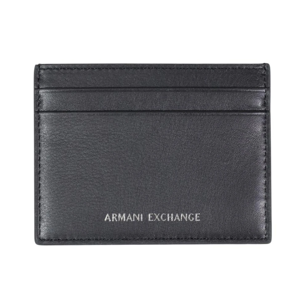Armani Exchange Men's Black Wallets & Cardholders, One Size, Leather Bifold Wallet With Logo Detail