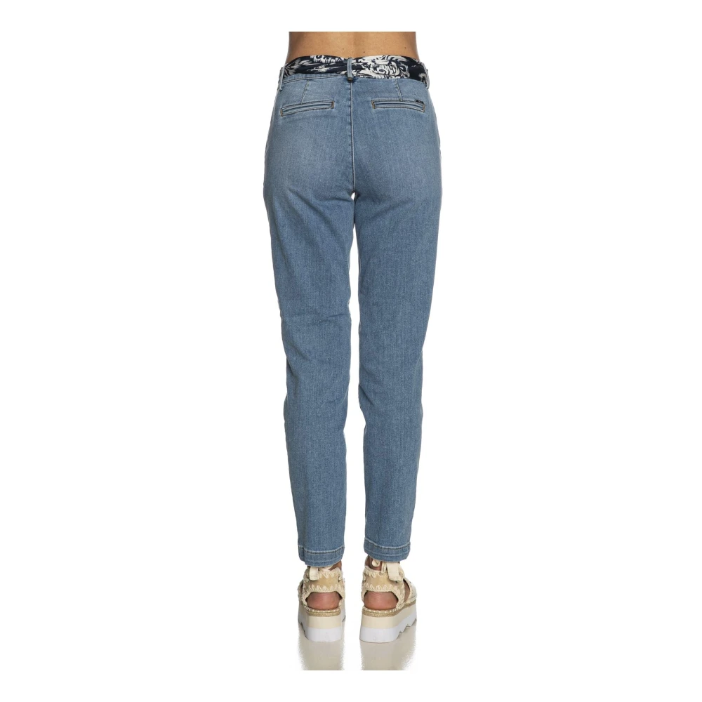 Liu Jo Denim Chino Broek Blauw Wassen Blue Dames