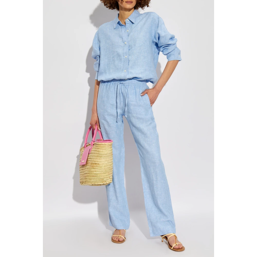 Samsøe Linnen broek Hoys Blue Dames