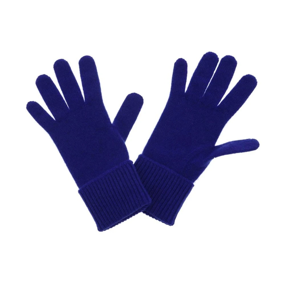Burberry Cashmere Gebreide Handschoenen met Equestrian Knight Design Blue Heren