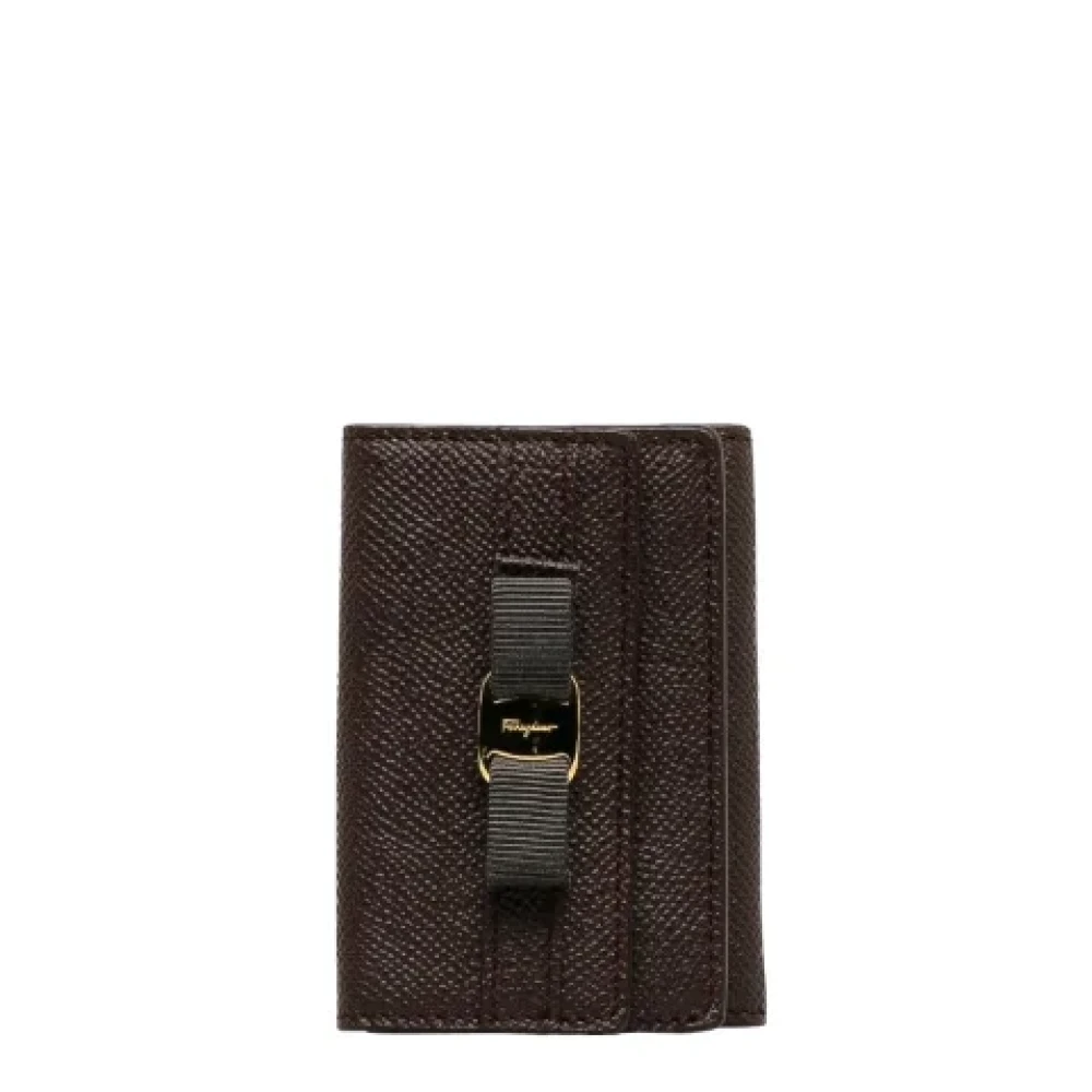 Salvatore Ferragamo Pre-owned Leather wallets Brown Dames