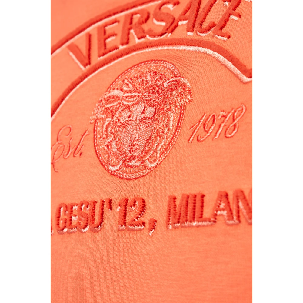 Versace T-shirt met logo Orange Heren