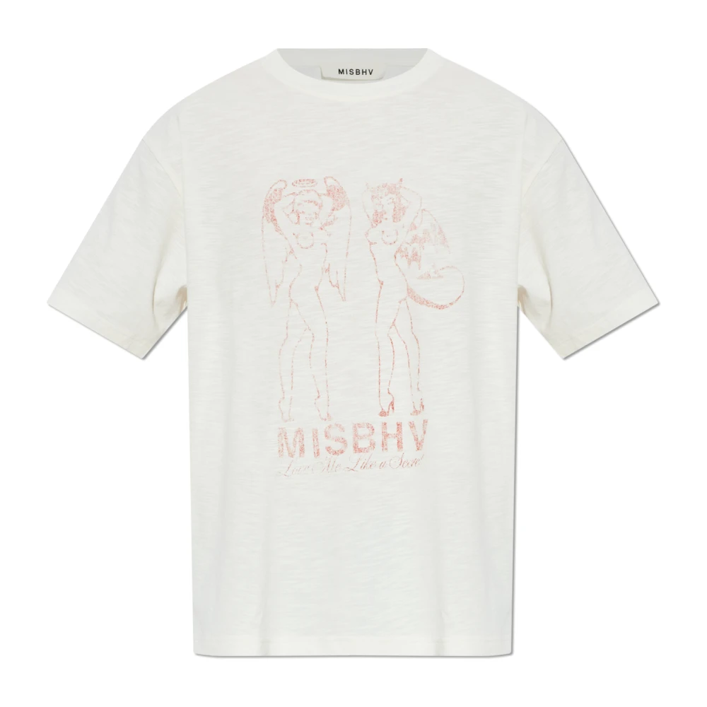 Misbhv Men's Beige T-Shirts, Xs, Logo T-Shirt