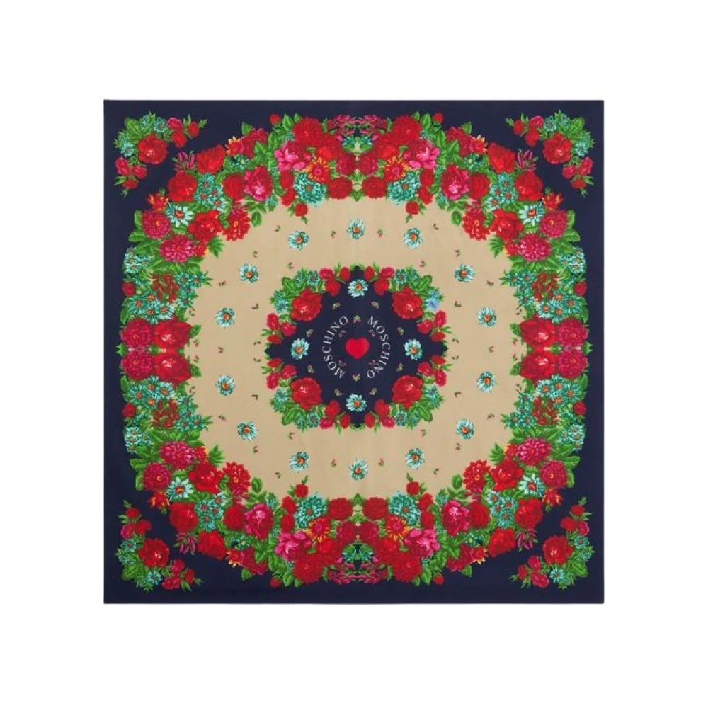 Moschino Multicolor Silk Scarves, Female, One Size, Printed Silk Scarf