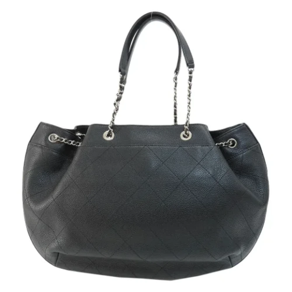 Chanel Vintage Pre-owned Leather totes Black Dames