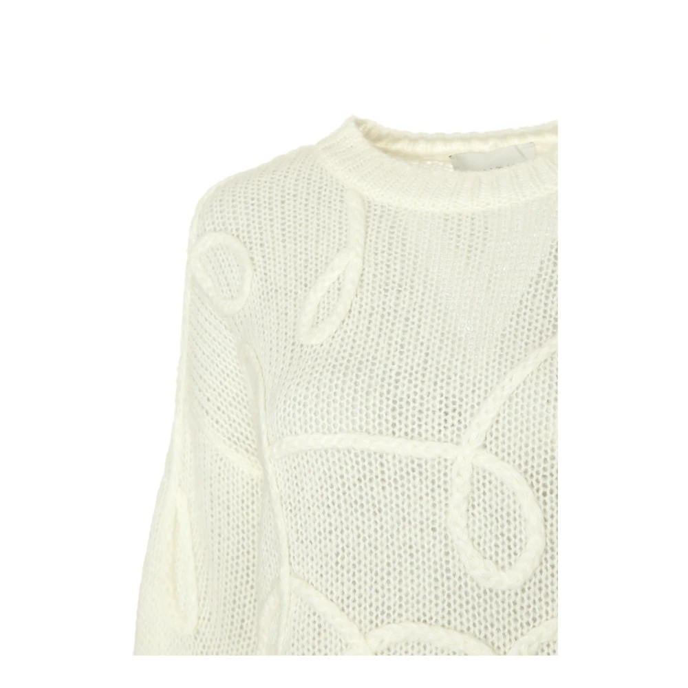 Munthe Gebreide Trui Tahlis met Applicatie White Dames