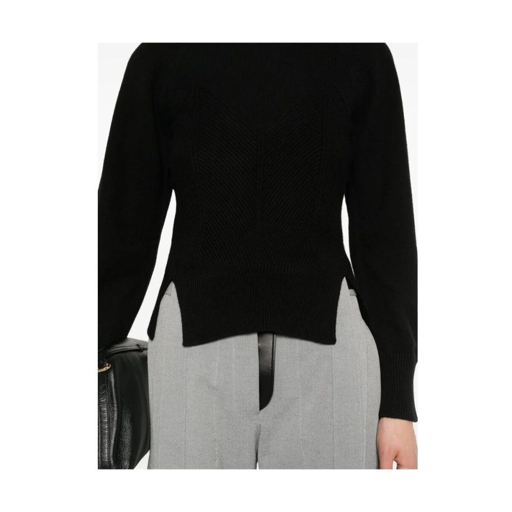 alexander mcqueen Zwarte Gebreide Korset Trui Black Dames