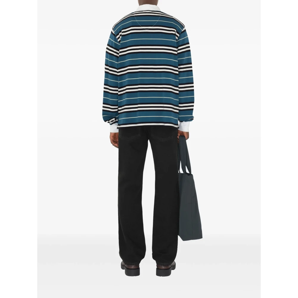 Burberry Blauw Gestreept Poloshirt Blue Heren
