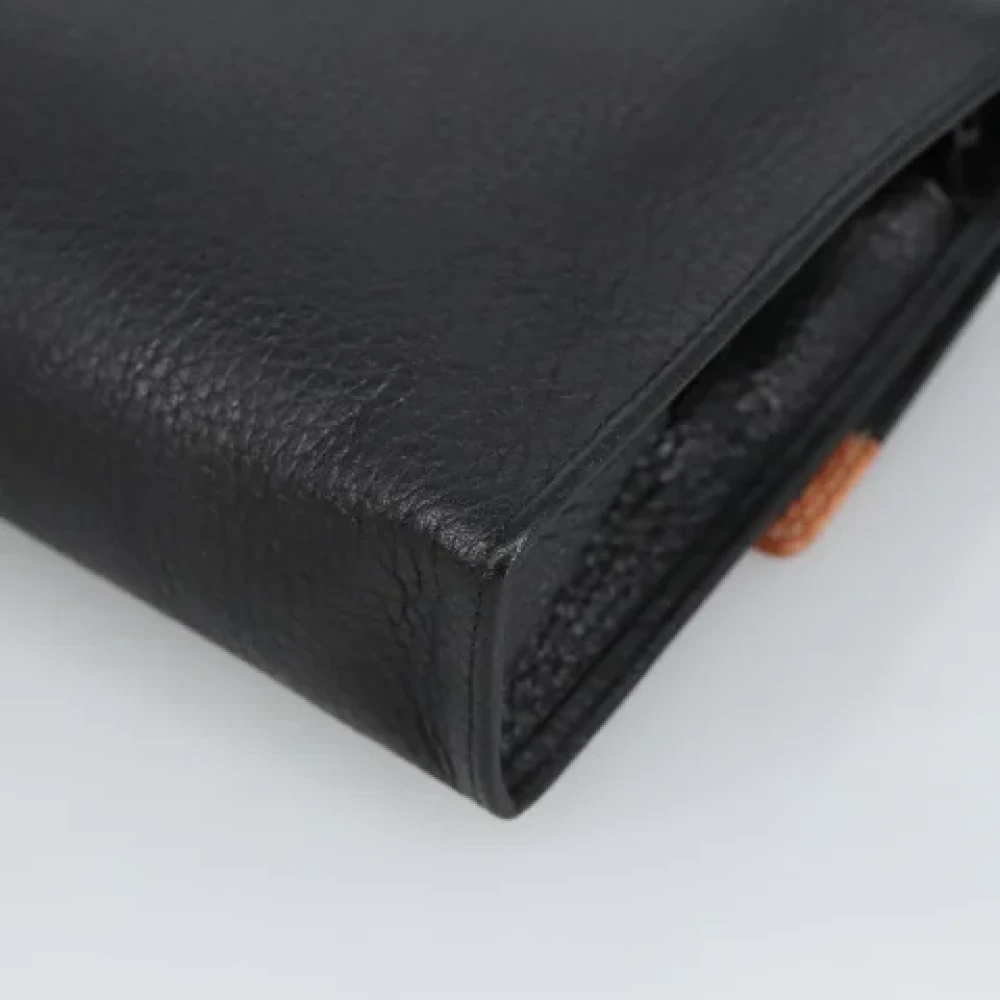 Dior Vintage Pre-owned Leather clutches Black Dames
