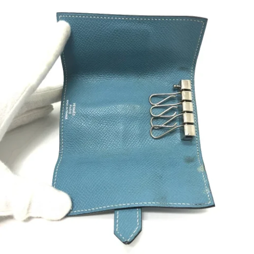 Hermès Vintage Pre-owned Leather key-holders Blue Dames