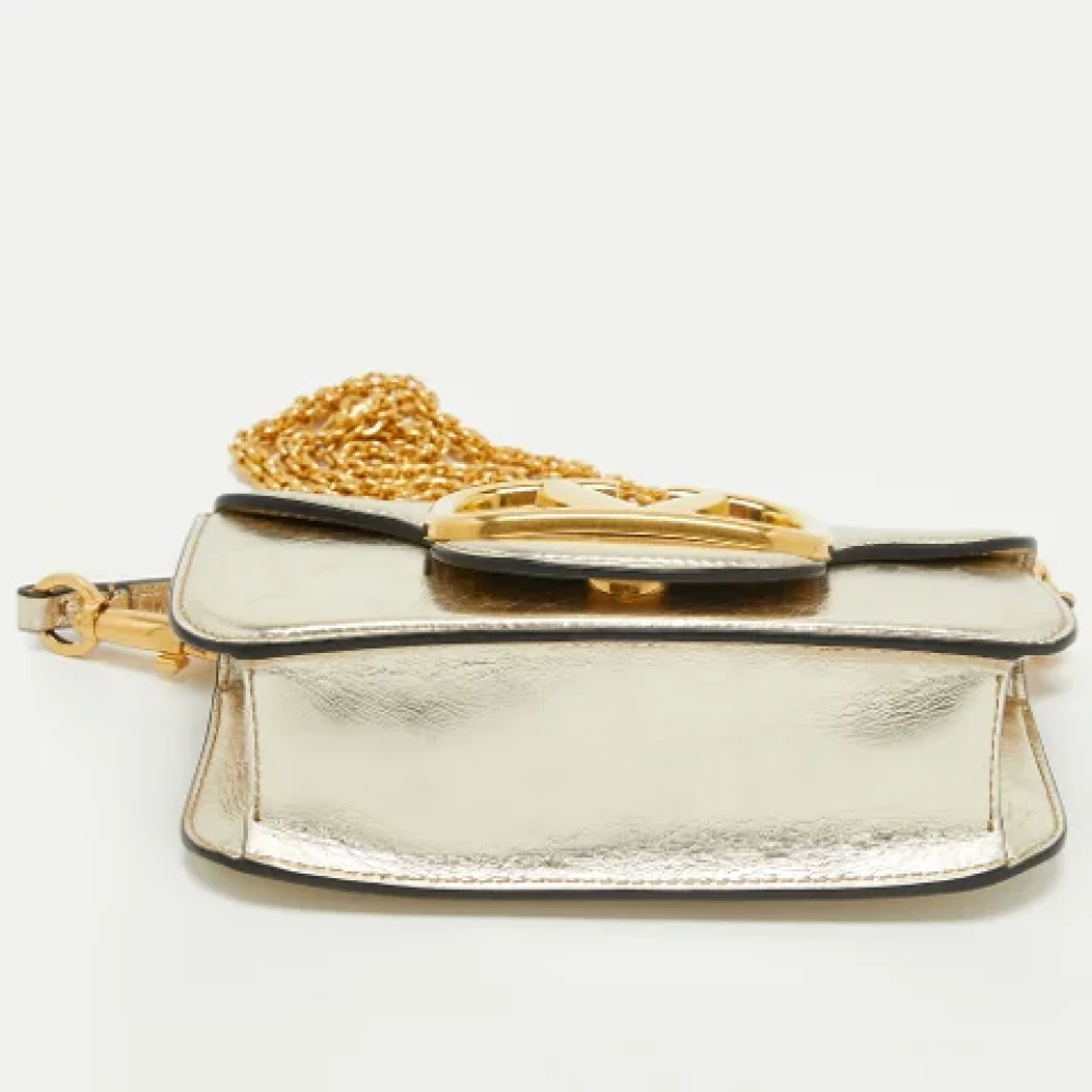 Valentino Vintage Pre-owned Leather shoulder-bags Yellow Dames