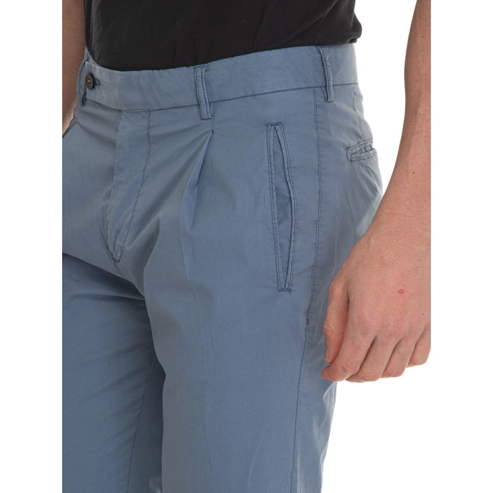 Berwich Stone Washed Retro-GD Chino Broek Blue Heren