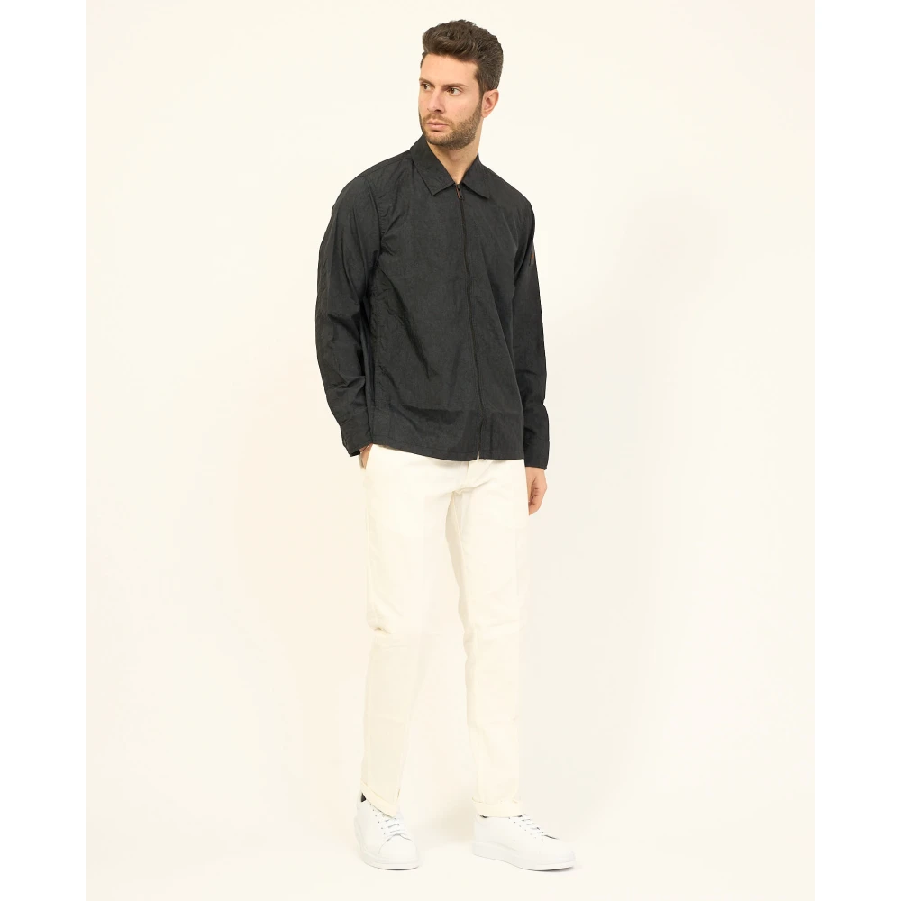 Boss Zwarte Fullzip Shirt Black Heren