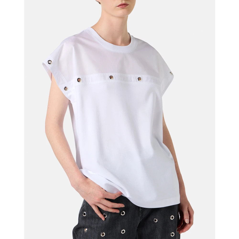Iceberg Wit T-shirt van GOTS-gecertificeerde interlockstof White Dames