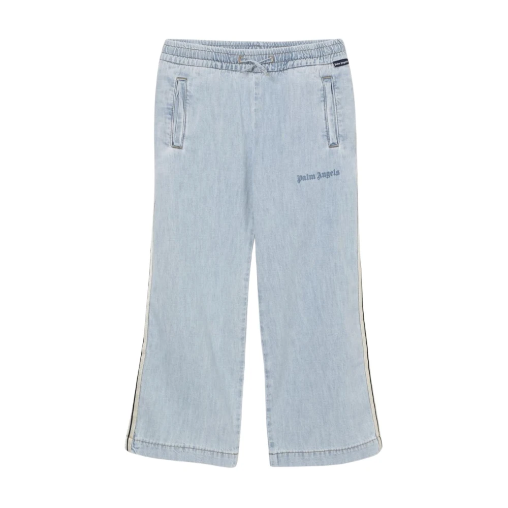 Palm Angels Unisex Kids Blue Trousers,, Stylish Denim Trousers Size 13 Y