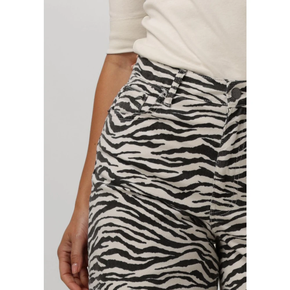 Co'Couture Zion Zebra Wide Pant Black Dames