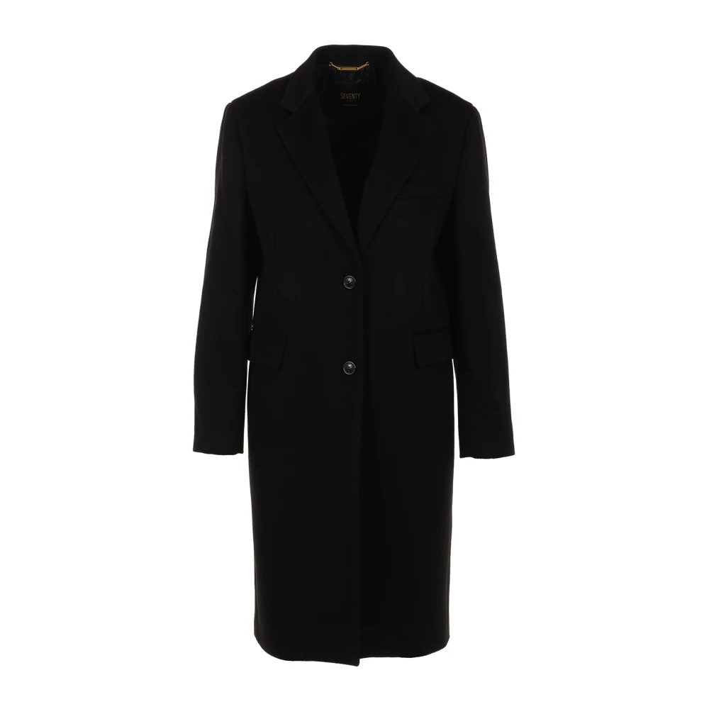 Seventy Zwarte Jas Cappotto Stijl Black Dames
