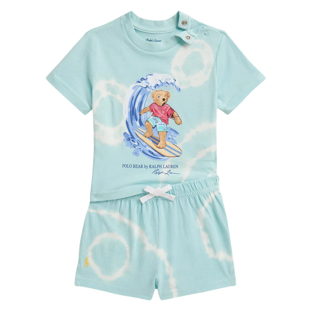 Ralph Lauren Boys Blue Polo Bear Tie-Dye Tee & Short