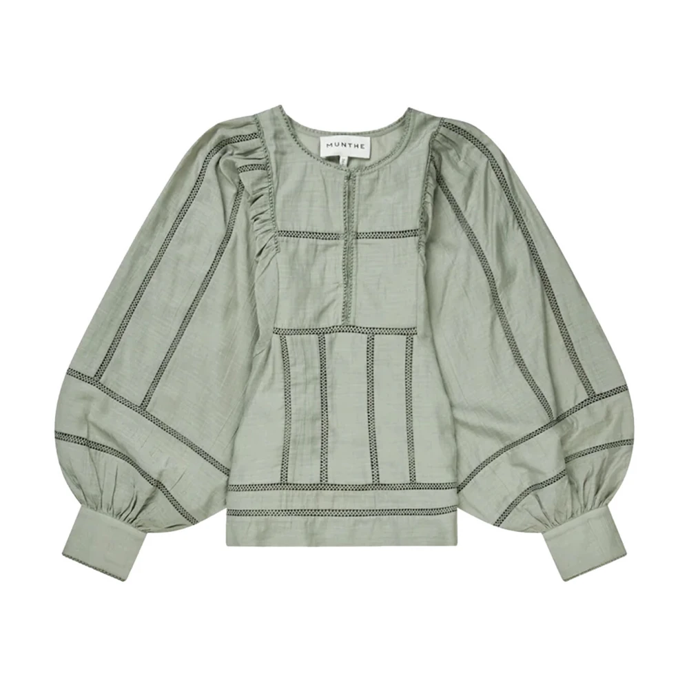Munthe Elegante Groene Top met Transparante Details Green Dames