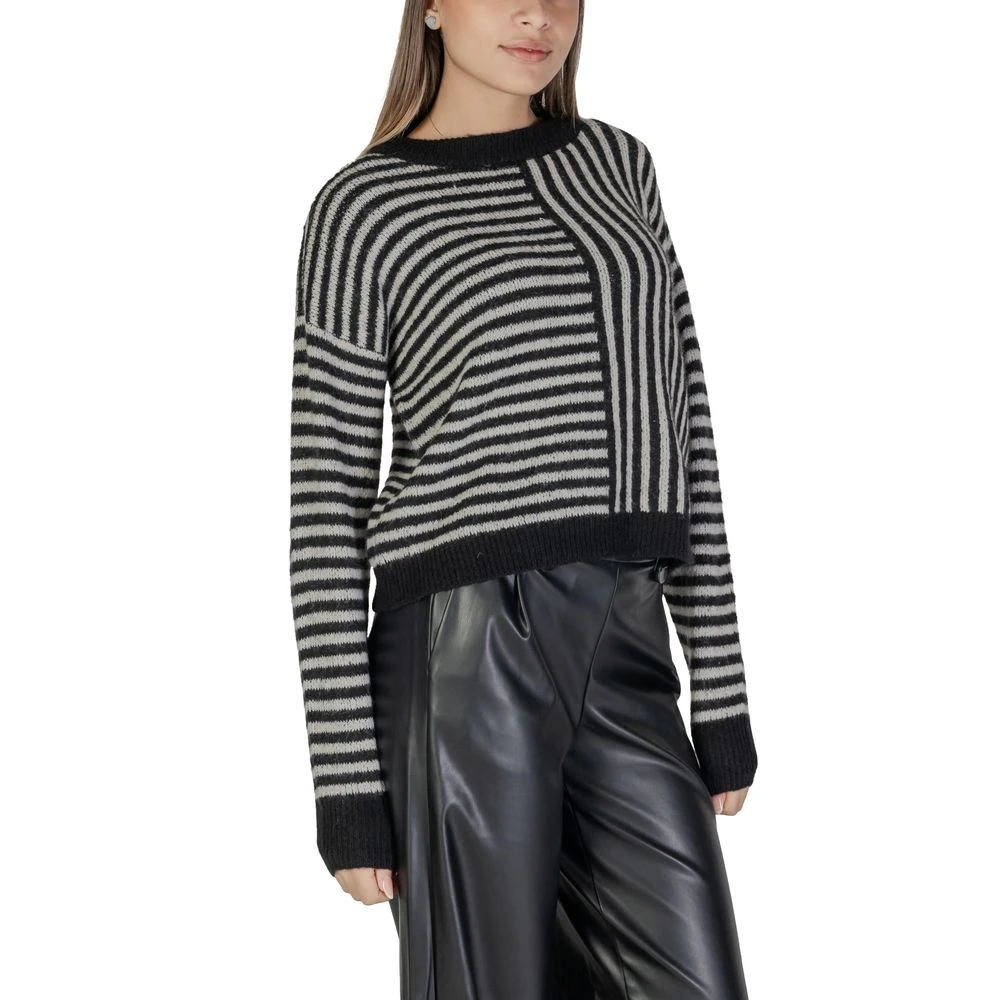 Vero Moda Zwart en wit gerecycled polyester trui Black Dames