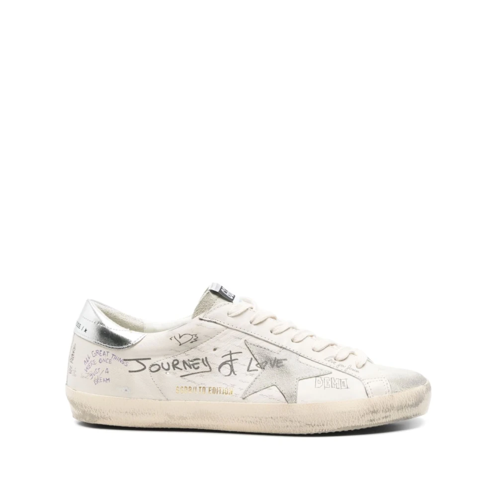 Golden Goose Men's White Sneakers,, Super Star Trainers Size 7 Uk