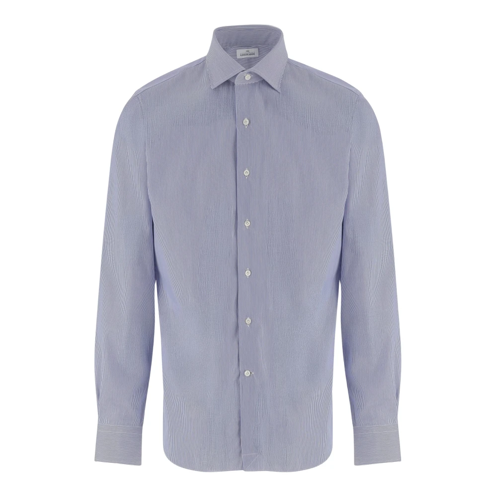 Alessandro Gherardi Men's Blue Cotton Shirt With Striped Pattern