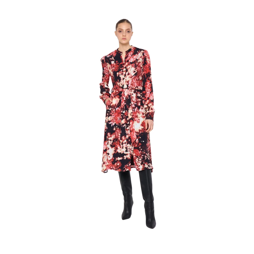 Silvian Heach Blurry Flower Red Overhemdjurk Multicolor Dames