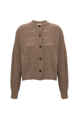 cardigan-marron-tricote-avec-boutons