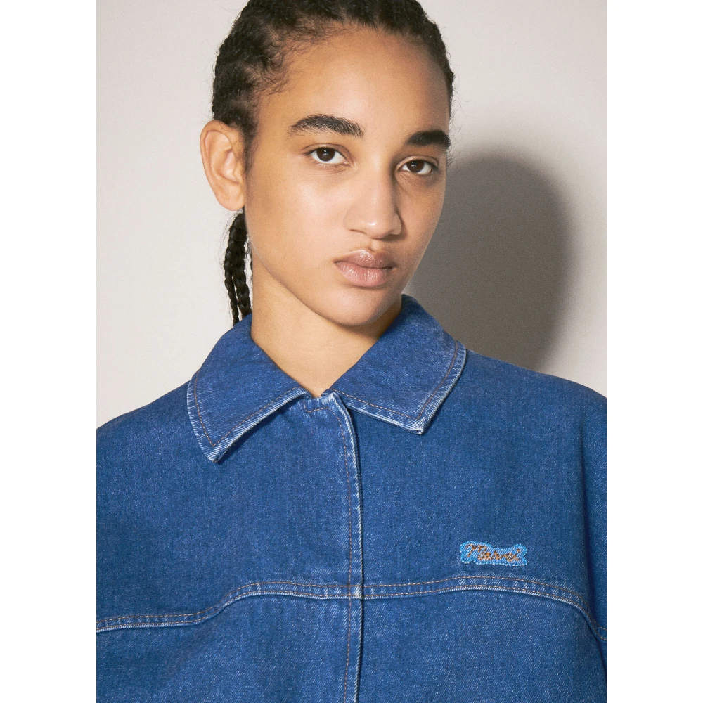 Marni Denimjack met Logopatch Blue Dames