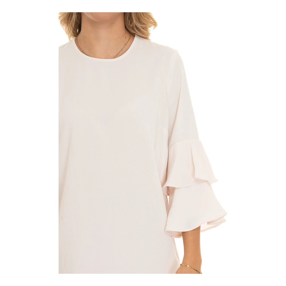 Liu Jo Jurk met Ronde Hals en Logotong Beige Dames