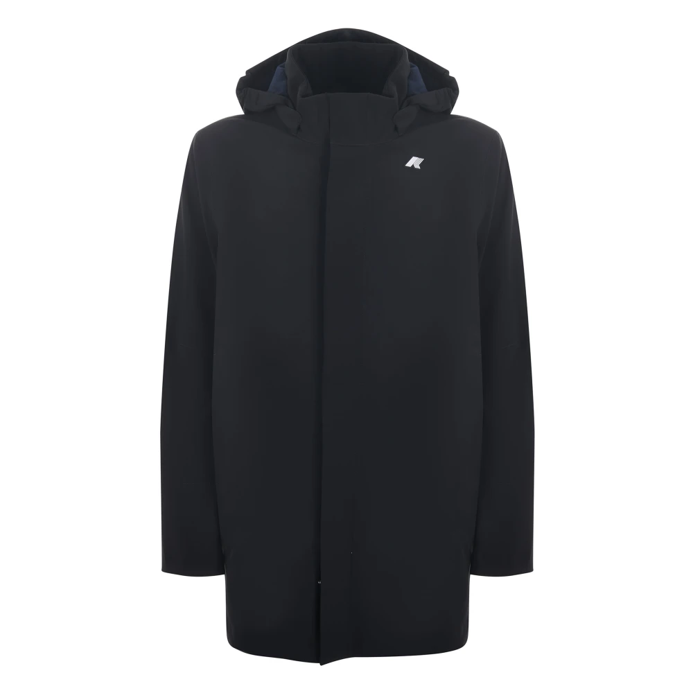 K-Way Uomo Nero - Parka Con Cappuccio Bonded - Coats - S - Immagine 5