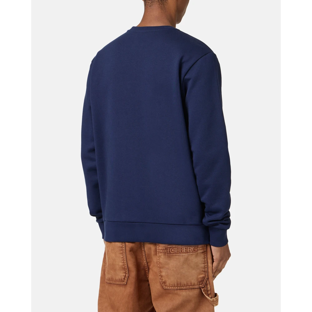 Iceberg Klassieke regular fit blauwe crewneck sweatshirt met Looney Tunes detail Blue Heren
