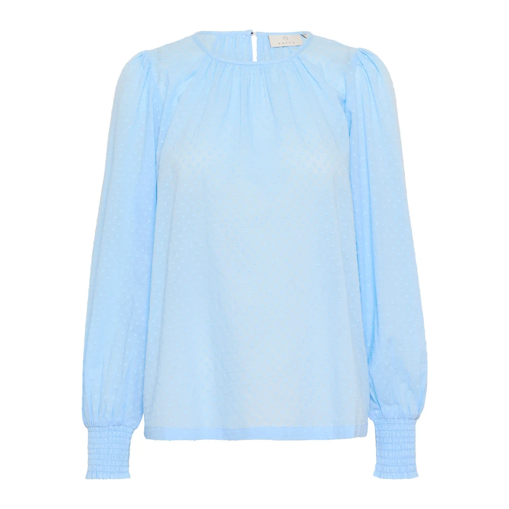 Kaffe Windsurfer Smock Cuff Blouse Blue Dames