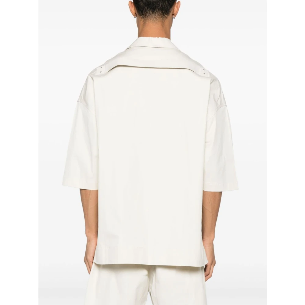 Rick Owens Oversized Bowling Shirt White Heren