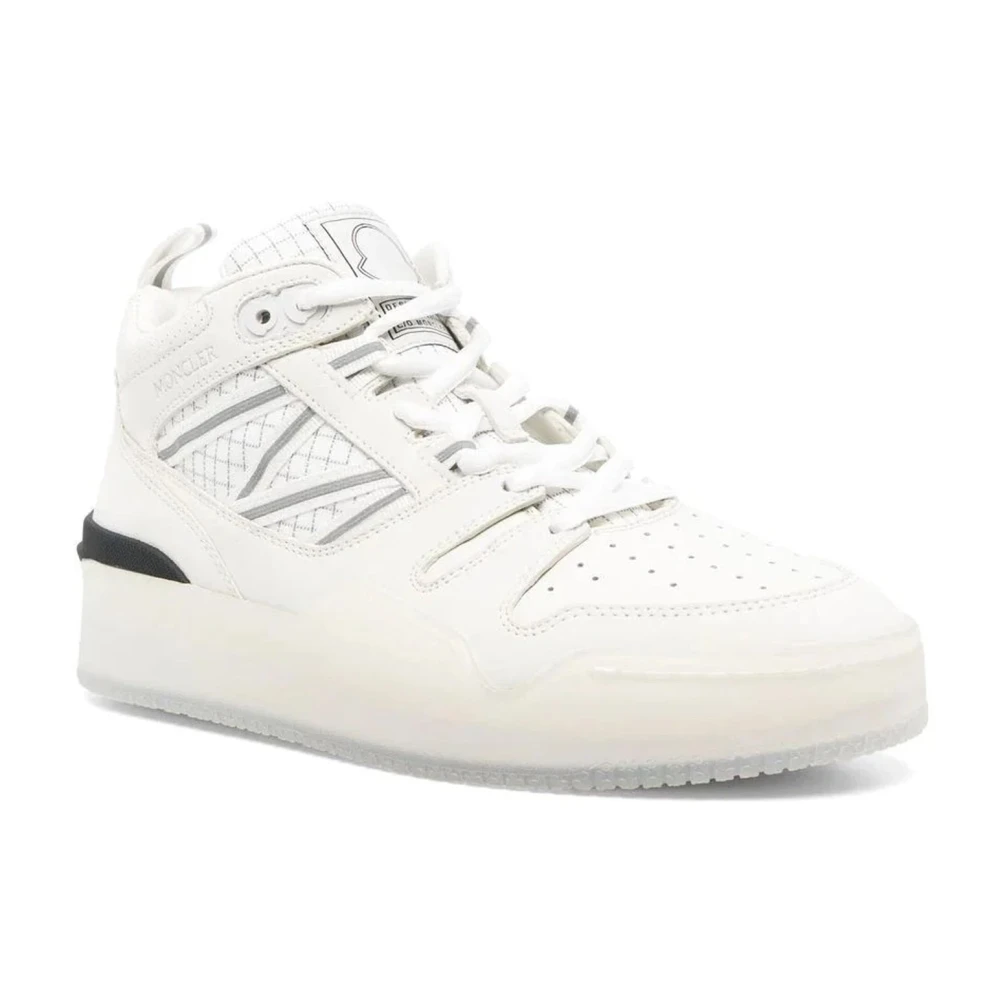 Moncler Witte Leren Sneakers met Geperforeerd Detail White Dames