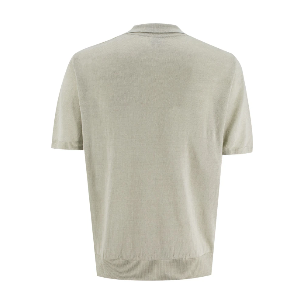 Eleventy Veelzijdig Linnen Polo Shirt Green Heren