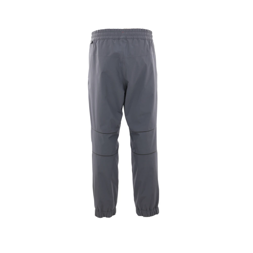 Moncler Grijze gewatteerde broek met reflecterende details Gray Heren