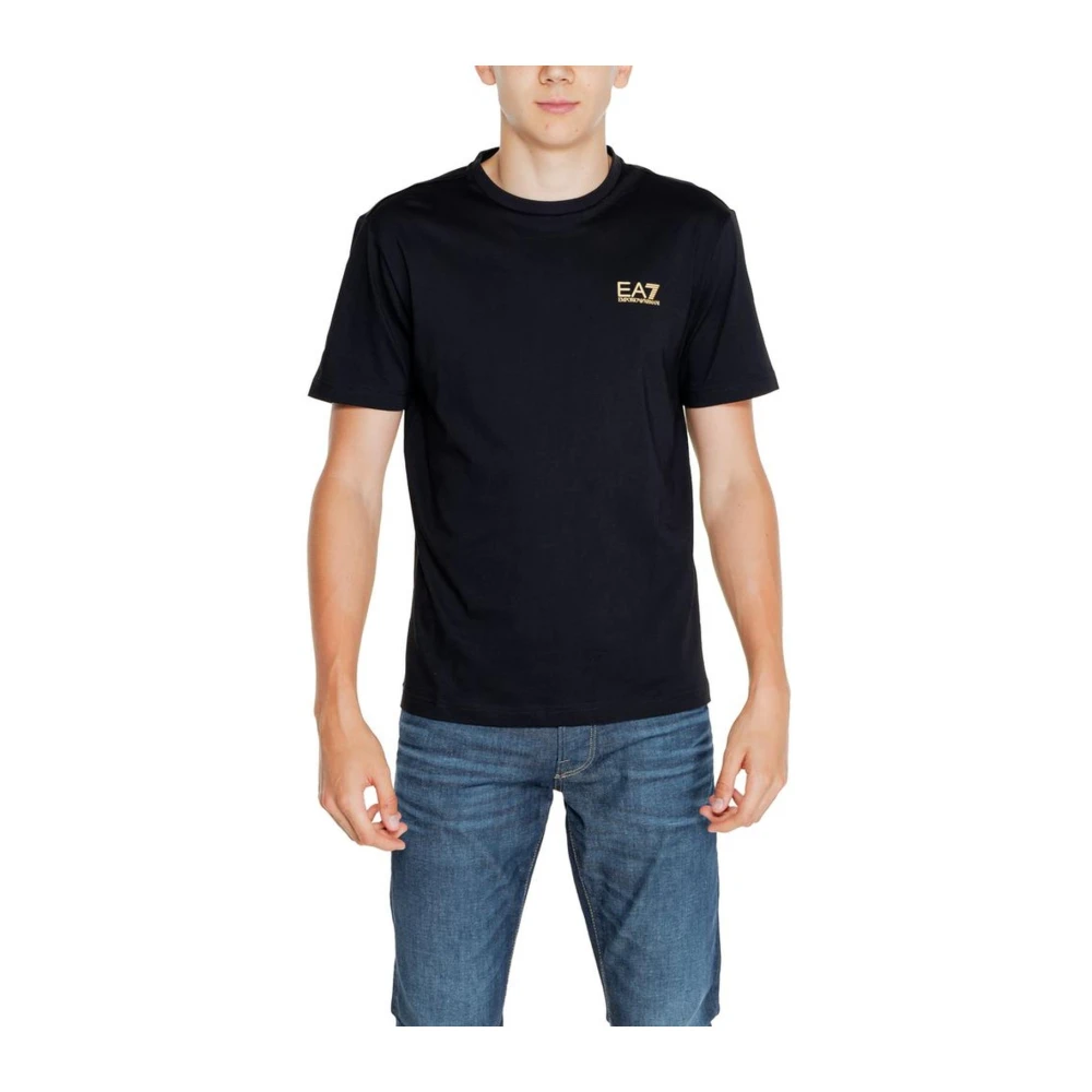 Emporio Armani EA7 Klassiek Zwart Katoenen T-shirt Black Heren