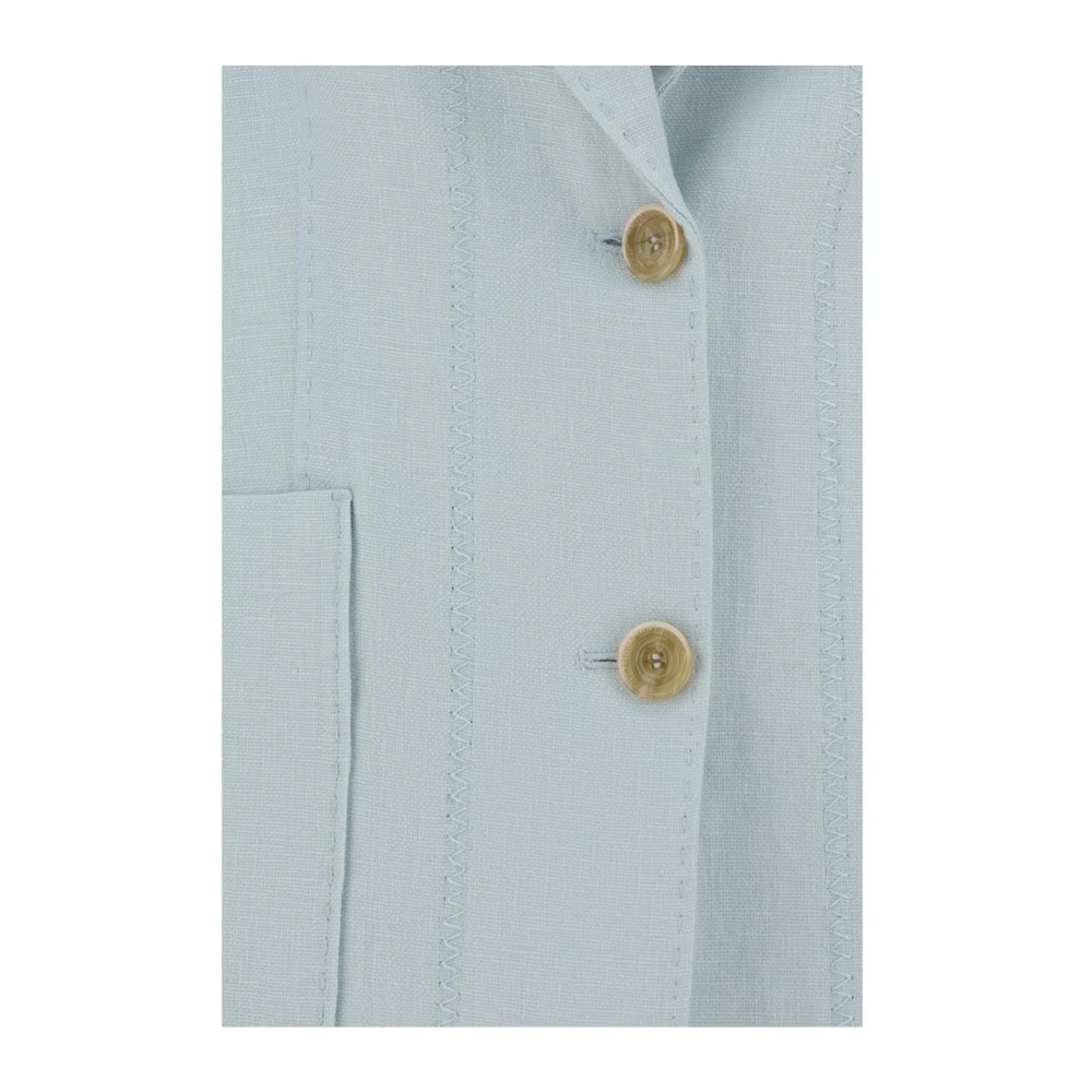 Zimmermann Linnen Blazer Jas met Speer Revers Blue Dames
