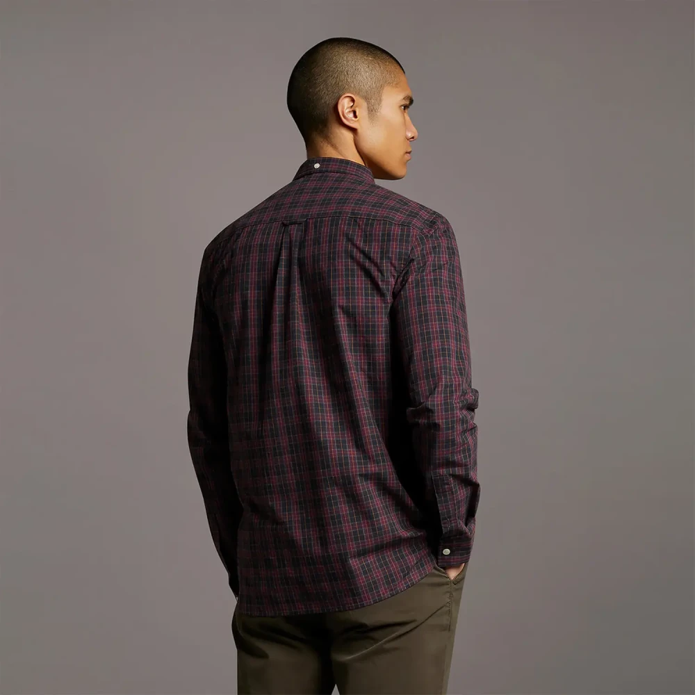 Lyle & Scott Controleer het popine -shirt Red Heren