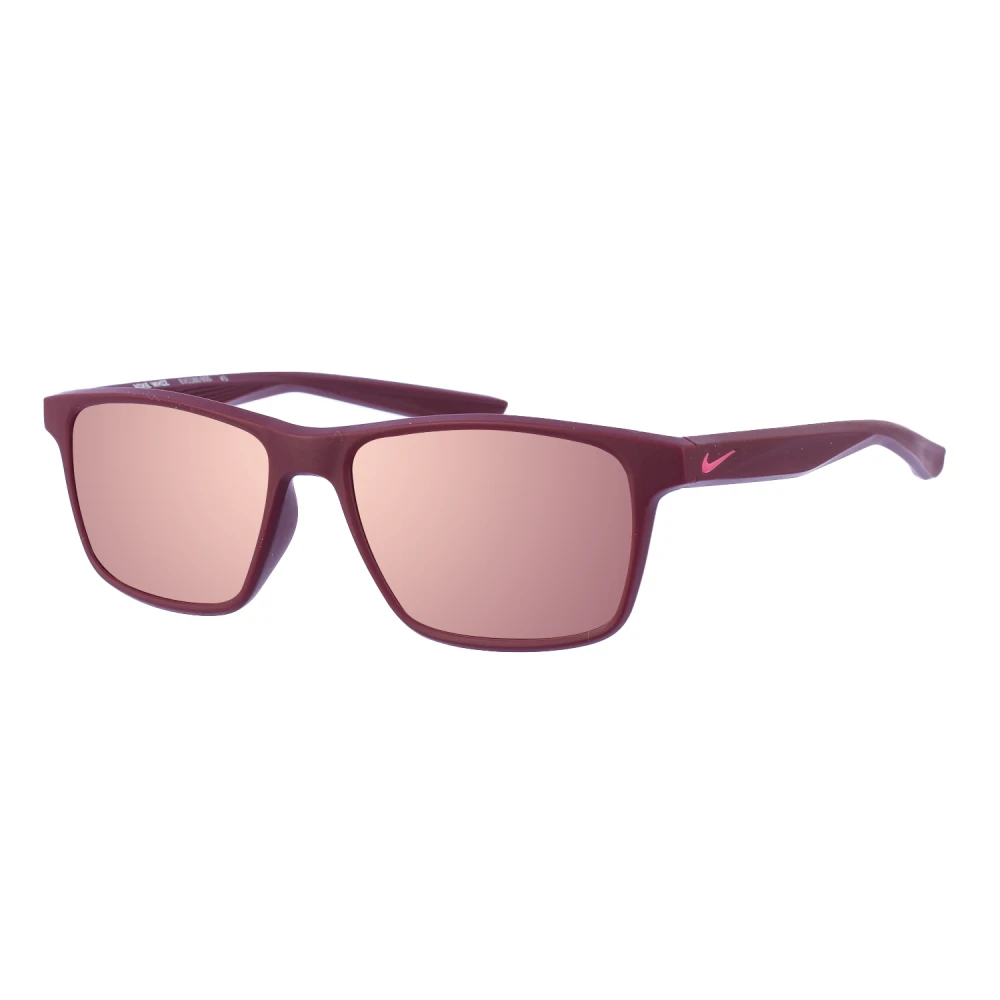 Nike Unisex Red Sunglasses, One Size, Rectangular Sunglasses With Pink Mirro Lenses
