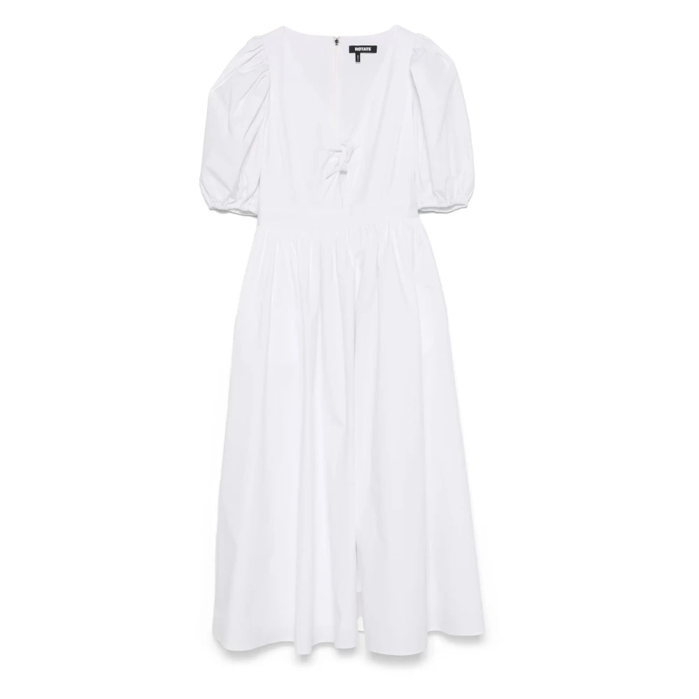 Rotate Birger Christensen Witte Pofmouw Midi Jurk White Dames