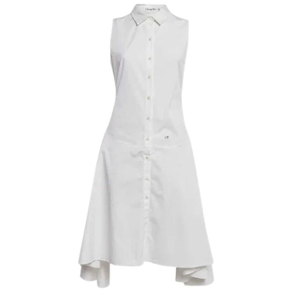 Dior Vintage Pre-owned Cotton dresses White Dames