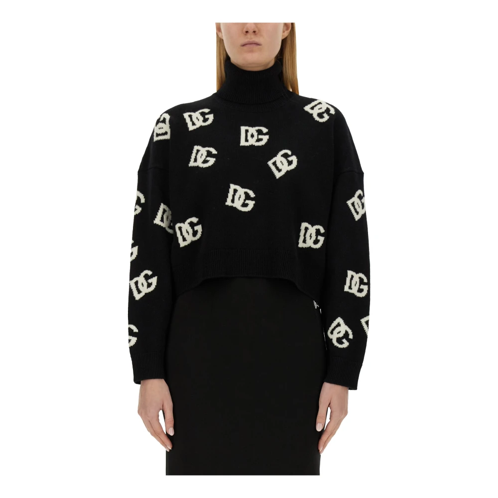 Dolce & Gabbana Women's Black Turtlenecks, M, Pull Collo Alto