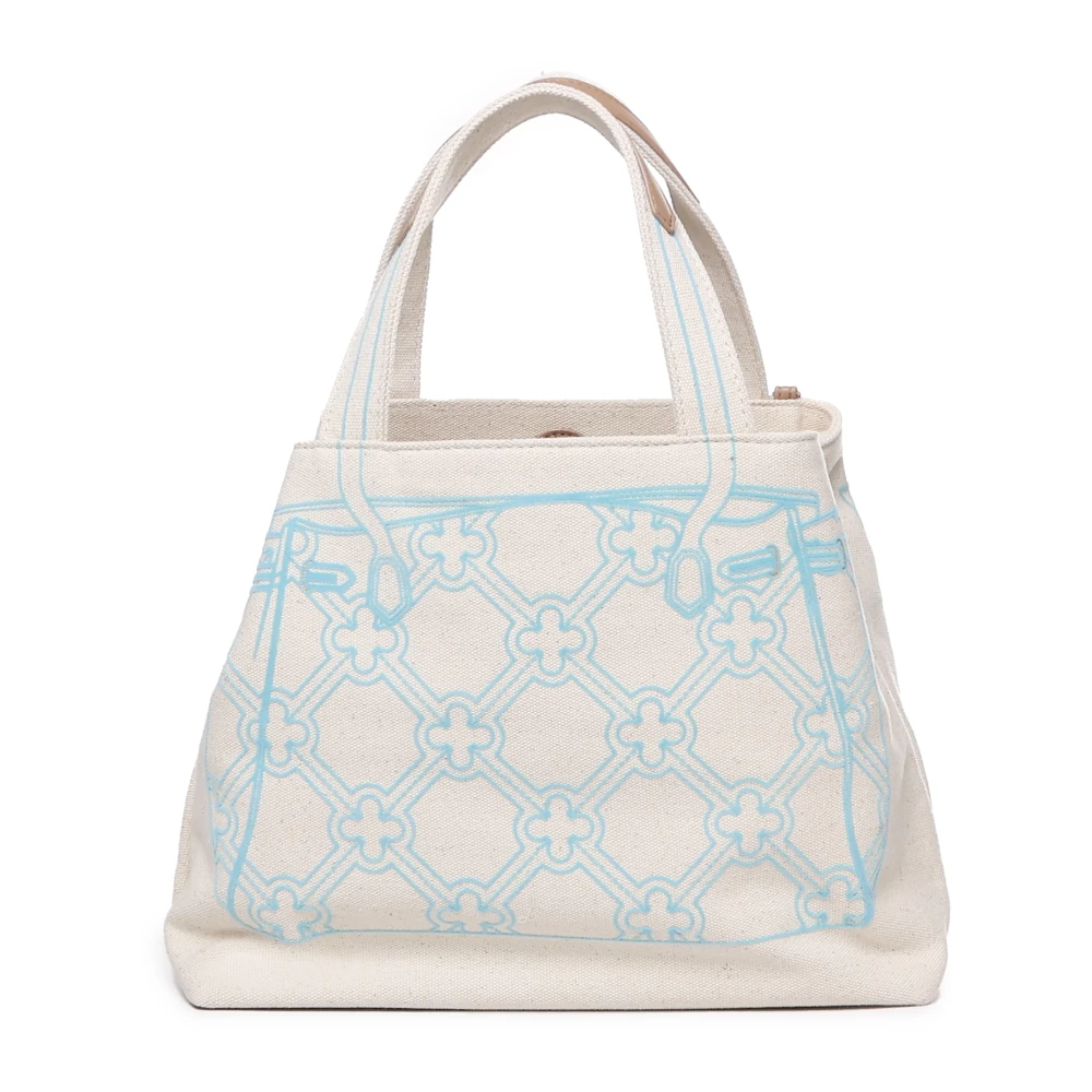 V73 Schoudertas van canvasmix met logo Blue Dames